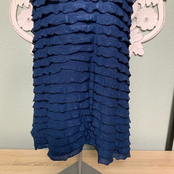 INC Blue ruffled racerback Tunic blouse size xl - Picture 3 of 8